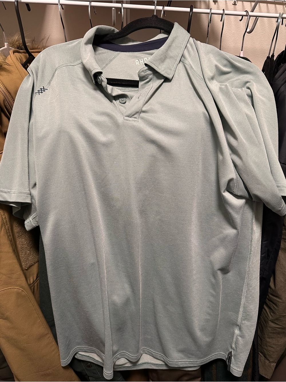 RHONE Men’s Polo in Light Sage Green